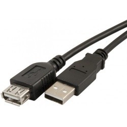 Кабель USB2.0 AM-AF Удлинитель 1.8m черный